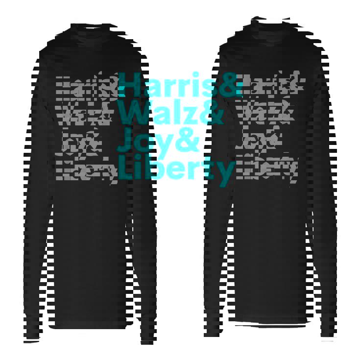 Harris Walz Joy Liberty Harris Walz Waltz 2024 Retro Long Sleeve T-Shirt