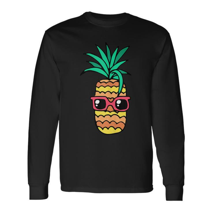 Hawaiian Pineapple Fruit Aloha Beach Summer Long Sleeve T-Shirt