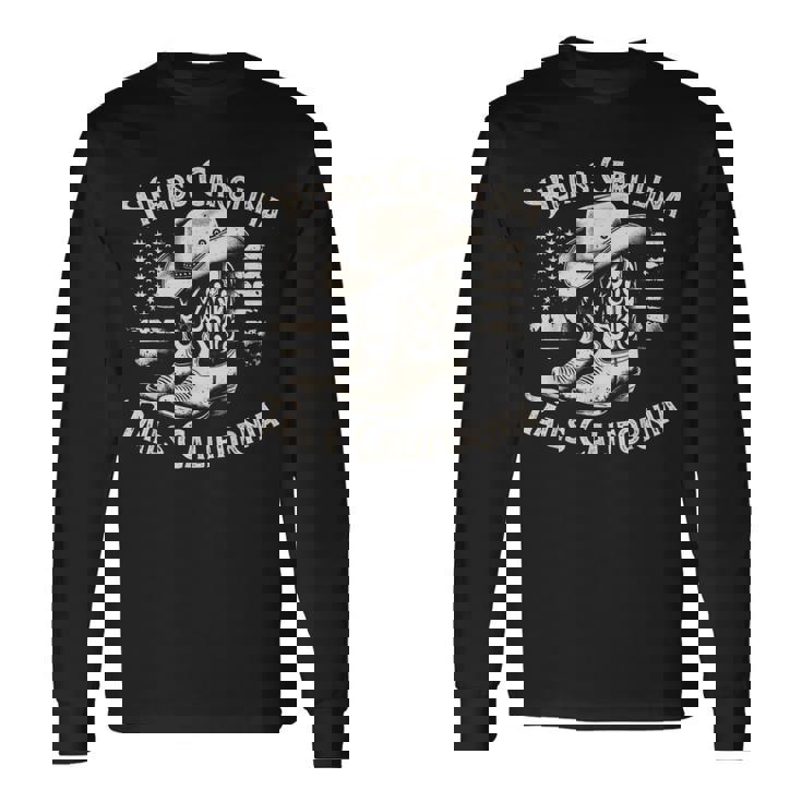 Heads Carolina Tail California Retro Vintage Country Long Sleeve T-Shirt