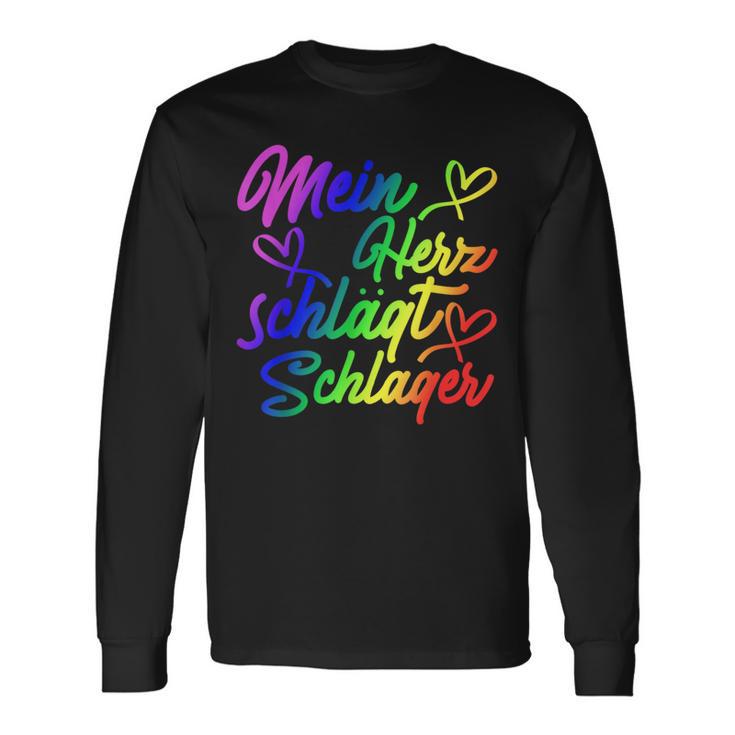 My Heart Beats Schlager Lgbtq Pride Gay Lesbian Queer Langarmshirts Geschenkideen