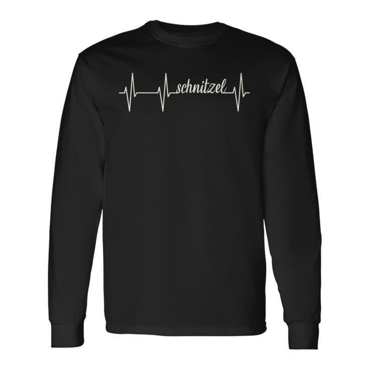 Heartbeat Ekg Schnitzel I Love Schnitzel Langarmshirts Geschenkideen