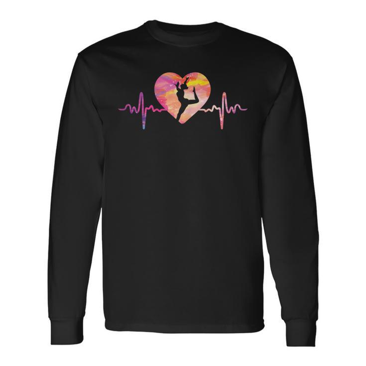 Herzschlag Ekg Turnen Turnerin Gymnastics Langarmshirts Geschenkideen