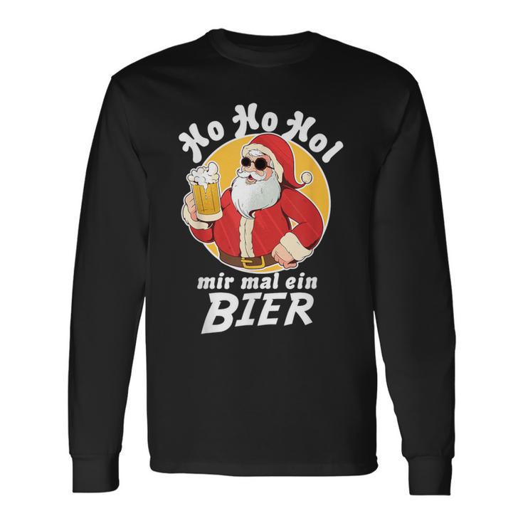 Ho Ho Hol Mir Mal Ein Bier Christmas Father Christmas Langarmshirts Geschenkideen