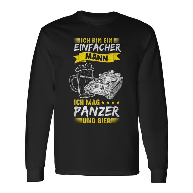 Ich Bin Ein Einfacher Mann Ich Mag Panzer Und Bier Langarmshirts Geschenkideen