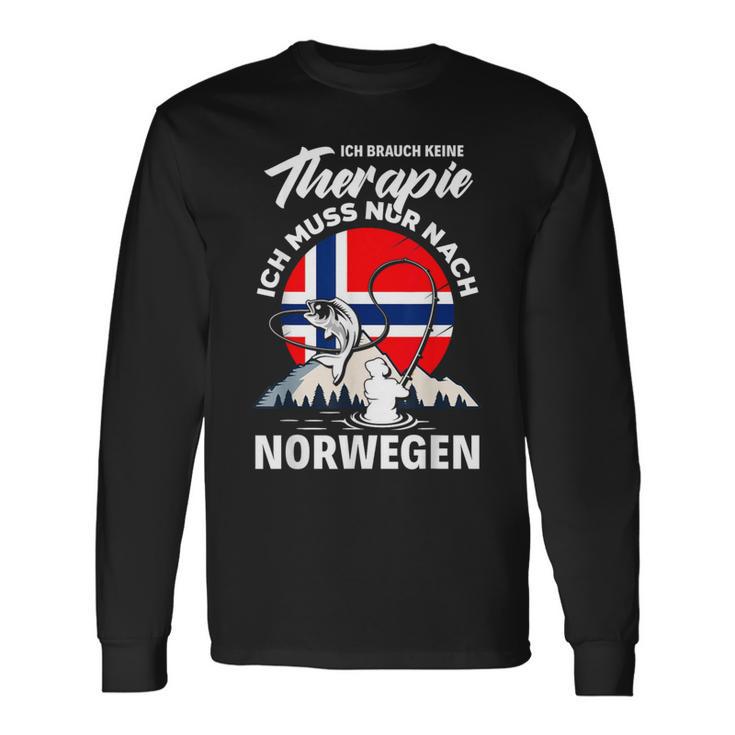 Ich Brauche Keine Therapie Ich Muss Nur Nach Norwege Langarmshirts Geschenkideen