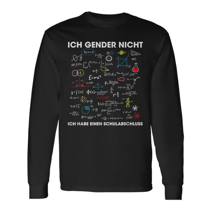 Ich Gender Nicht Ich Habe Einen Schulabschluss Mathematics Langarmshirts Geschenkideen