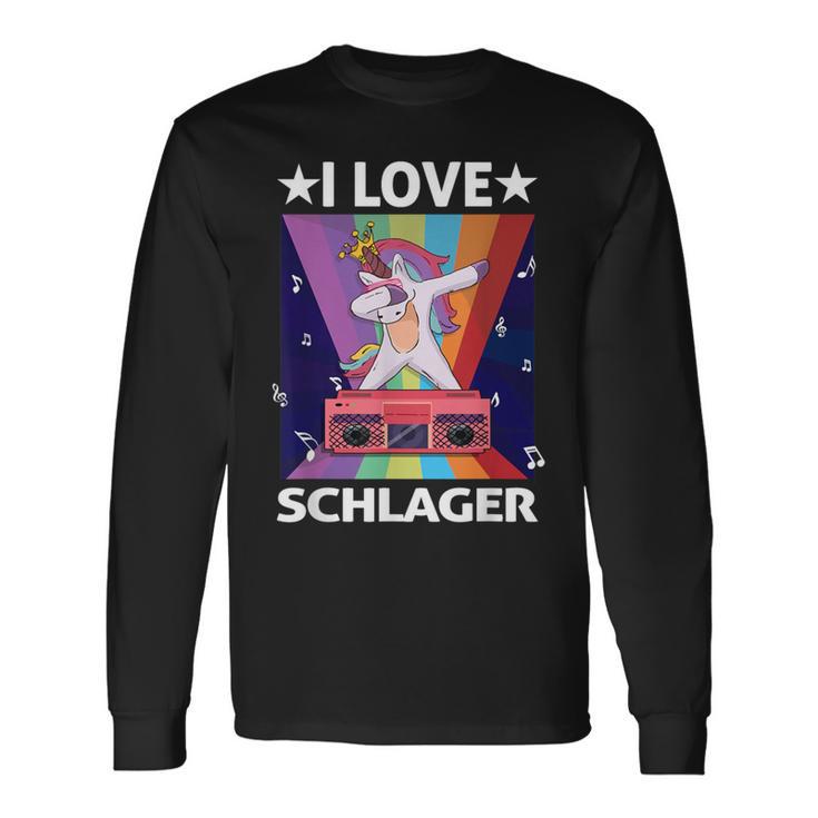 Ich Liebe Schlager Party Costume Folk Music I Love Schlager S Langarmshirts Geschenkideen