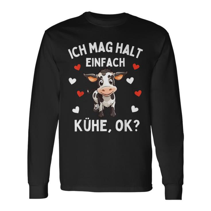 Ich Mag Halt Einfach Kühe Farmer Cow Langarmshirts Geschenkideen