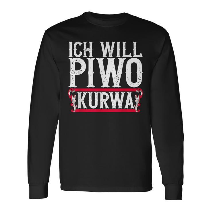 Ich Will Piwo Kurwa Original Pole Polska Poland Langarmshirts Geschenkideen