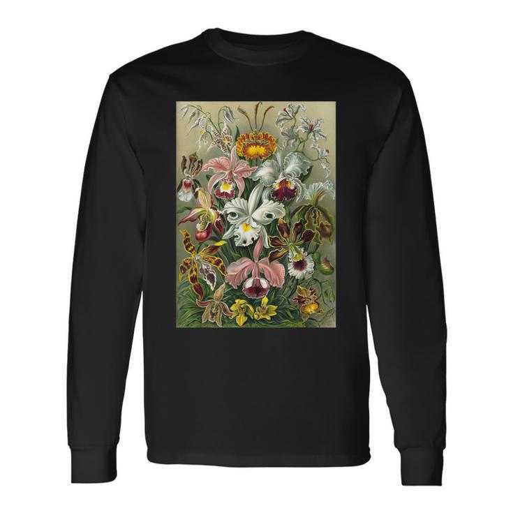 Illustrations Bontaniques Fleurs D'orchidées T-shirt à manches longues