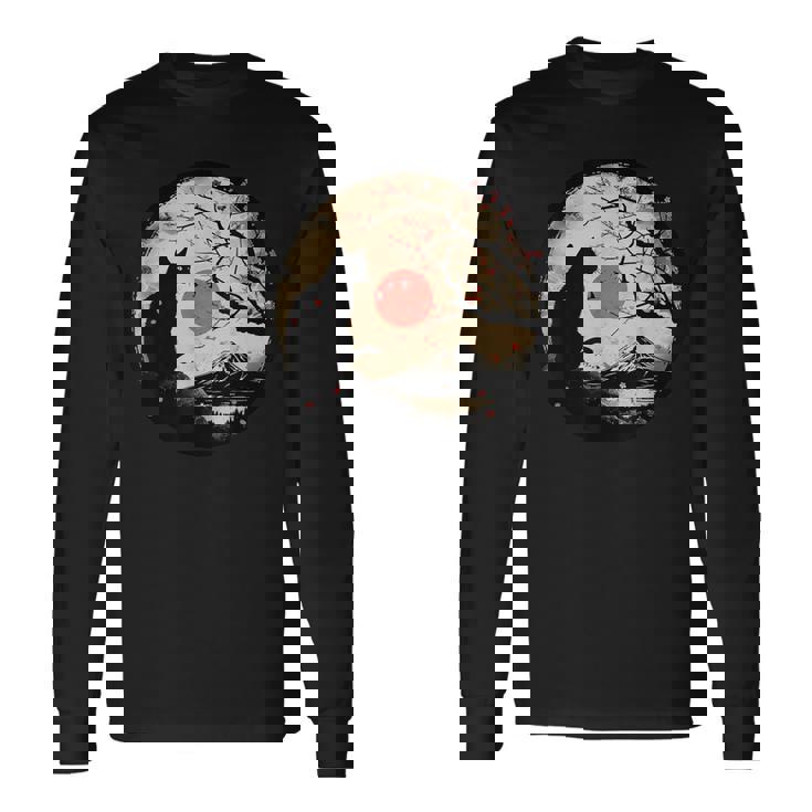 Kawaii Cat Anime Japanese Retro Cat Long Sleeve T-Shirt