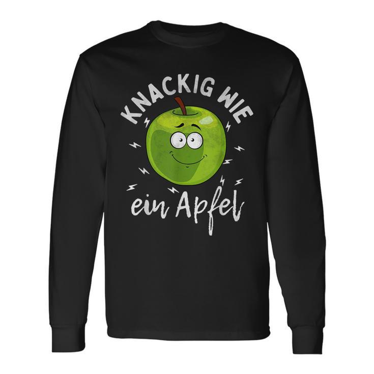 Knackig Wie Ein Apple Nutritionitamin Fruit Apple Saying Langarmshirts Geschenkideen