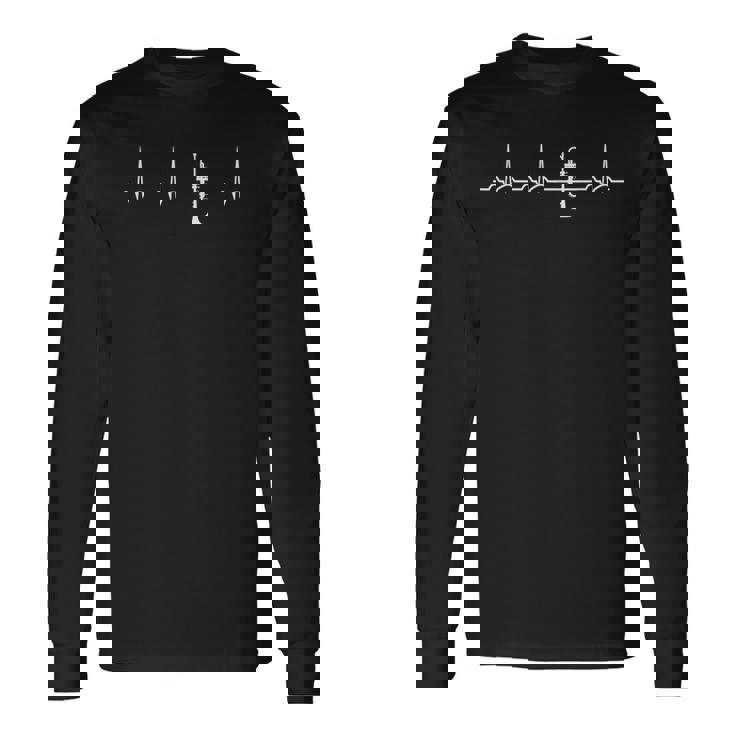 Latido Del Corazón Trompeta Banda De Música Trompetista Ekg Camiseta de manga larga