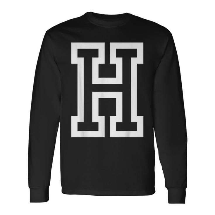 Letter H Bold Outline In Large Langarmshirts Geschenkideen