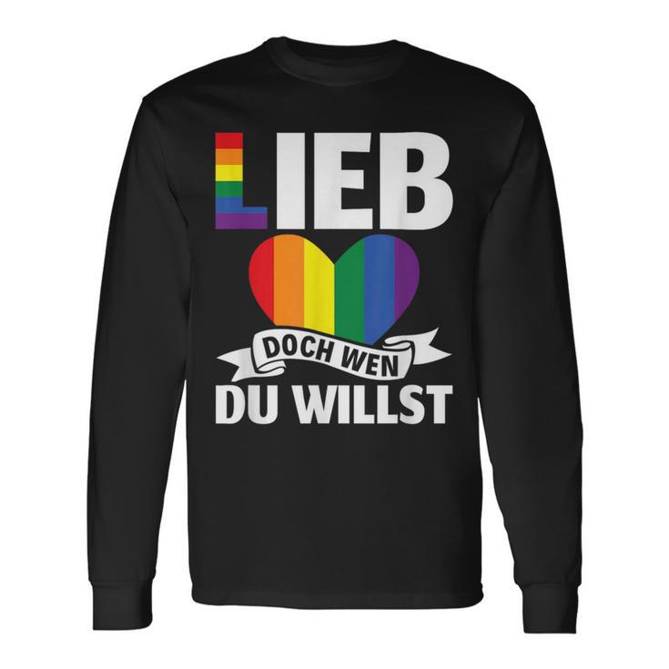 Lgbt Lgbtq Gay Csd Lieb Doch Wen Du Willst Gay Pride Langarmshirts Geschenkideen