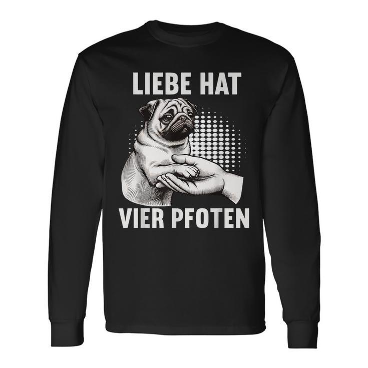 Liebe Hatier Pfoten Mops Pug Pug Dog Liebe Hatier Paw Langarmshirts Geschenkideen