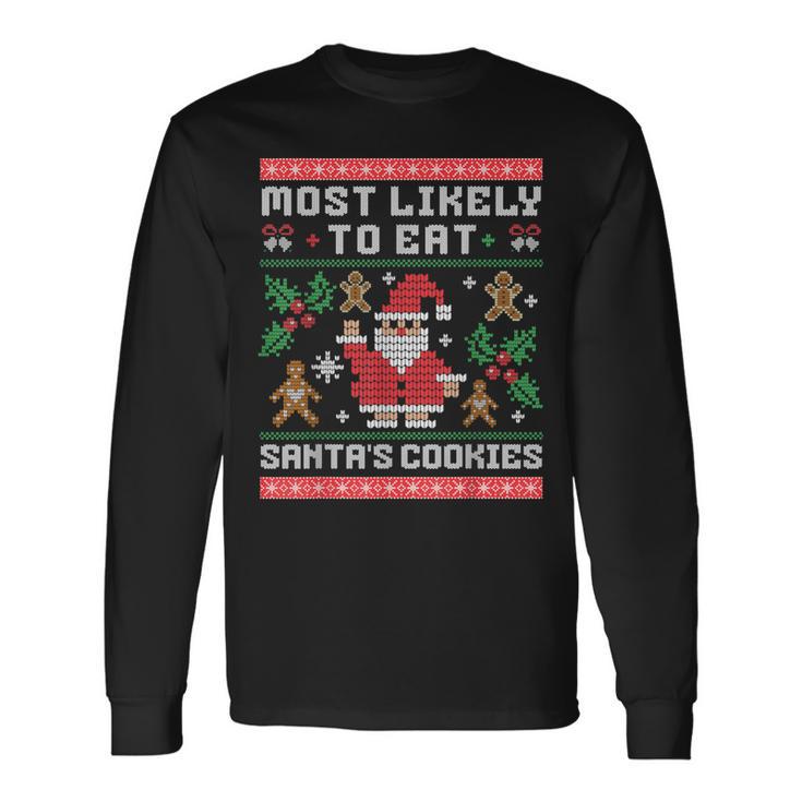 Am Liebsten Santas Kekse Essen Ugly Christmas Langarmshirts Geschenkideen