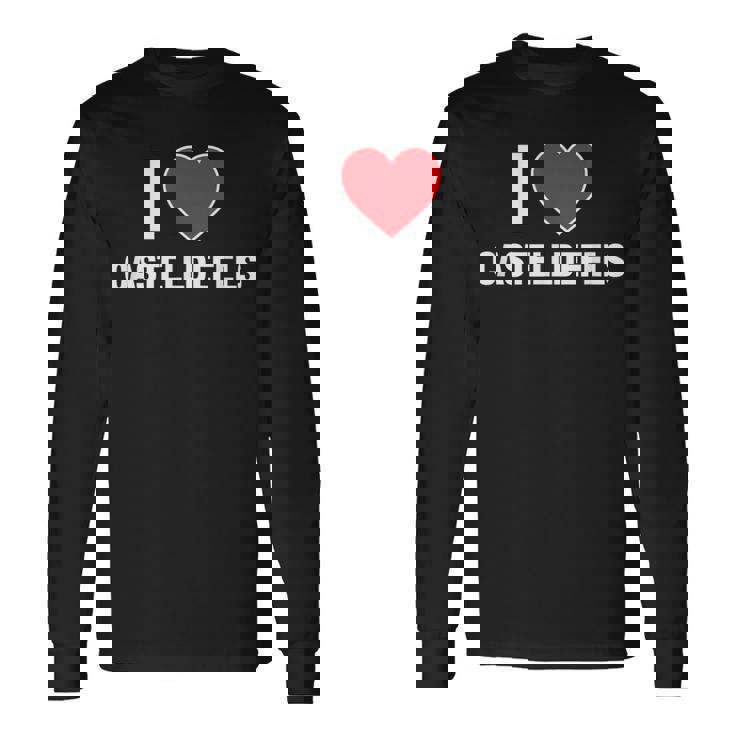 I Love Castelldefels Ciudad En España Con Red Love Heart Camiseta de manga larga