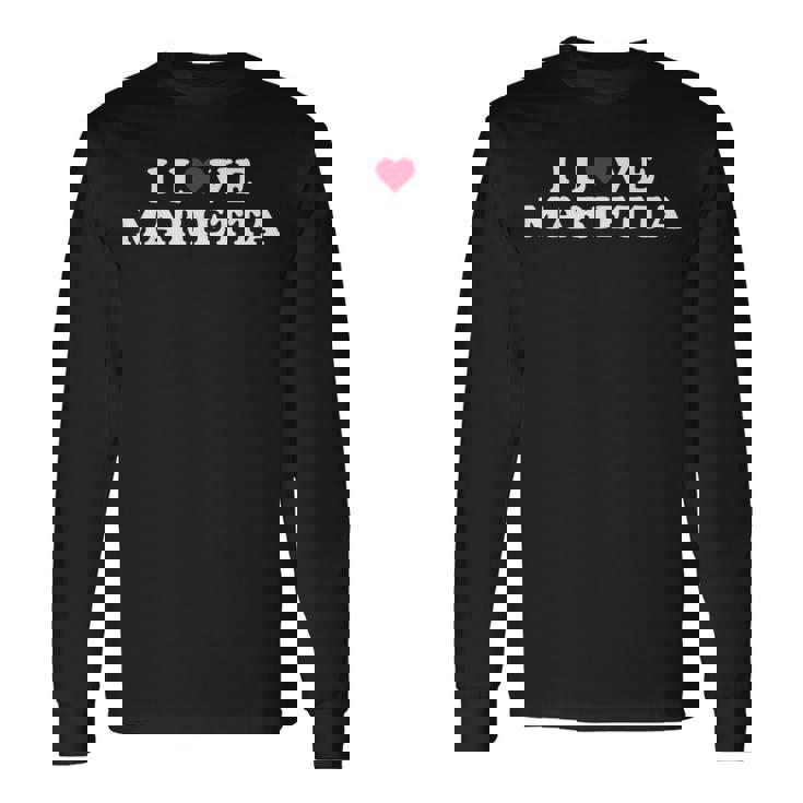 I Love Marietta Nombre De Marietta A Juego Para Novia Y Novio Camiseta de manga larga