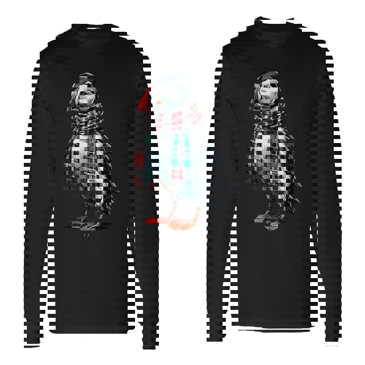 Macareux Macareux Avec Écharpe Et Joli Macareux T-shirt à manches longues