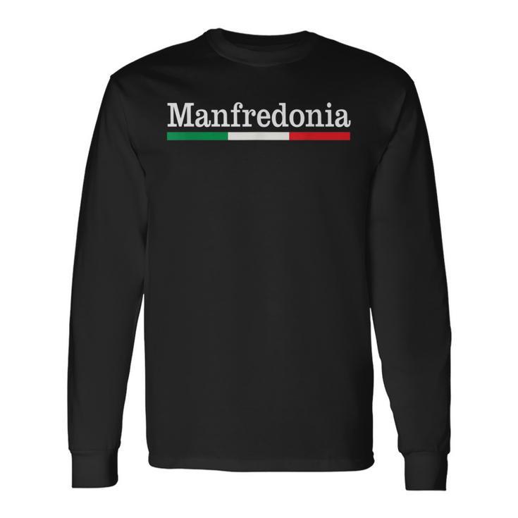 Manfredonia Città Italiana Bandiera Italia Langarmshirts Geschenkideen