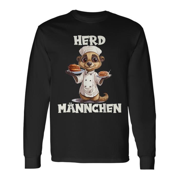 Meerkat Cooking Chef's Hat Man Herdmännchen Langarmshirts Geschenkideen