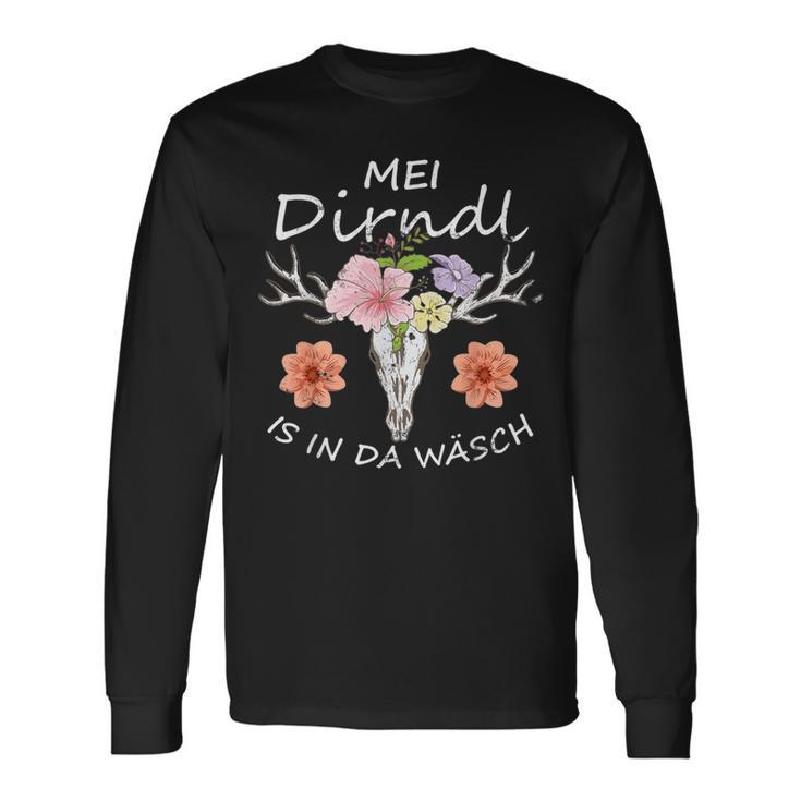 Mei Dirndl Is In Da Wäsch Stag Antlers Oktoberfest Langarmshirts Geschenkideen