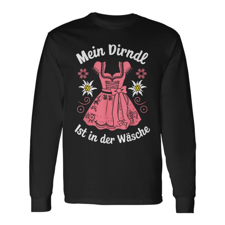 Mein Dirndl Ist In Der Wäsche Trachten Damen Traditional Langarmshirts Geschenkideen