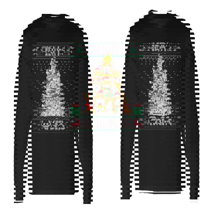 Merry Corgmas Ugly Sweater Corgi Christmas Tree Dog Long Sleeve T-Shirt