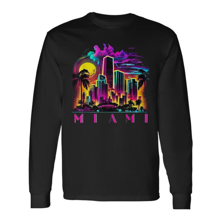 Miami Floridaibrant Colourful Miami Souvenir Langarmshirts Geschenkideen