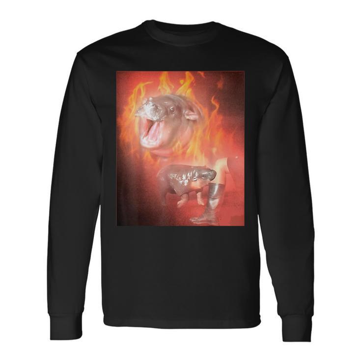 Moo Deng Bite Langarmshirts Geschenkideen