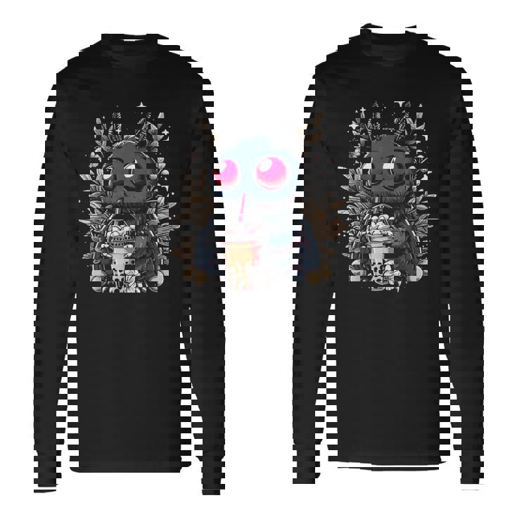 Mothman Bubble Tea Kawaii Boba Tea Long Sleeve T-Shirt