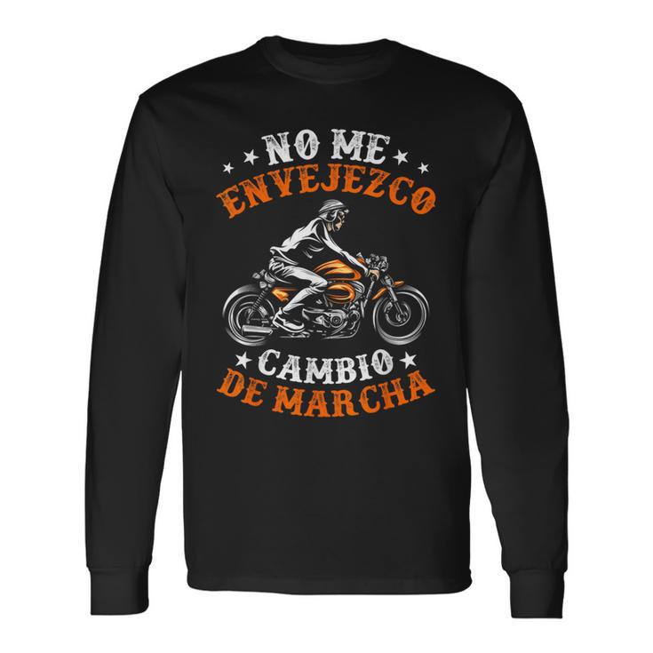Camiseta De Manga Larga De Motociclista - Estampado 'Alma Motera', 100% Algodón Peinado, Corte Recto, Tallas Varias