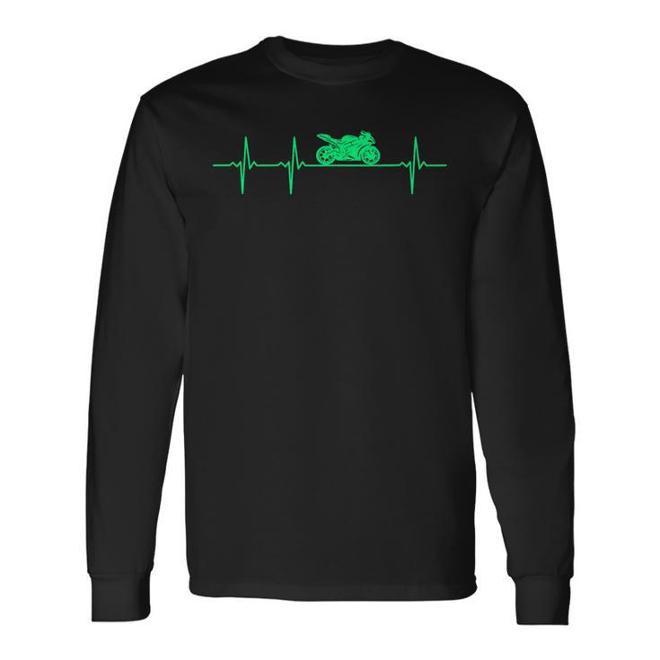 Motorrad Herzschlag Biker Ekg Motorradfahrer Langarmshirts Geschenkideen