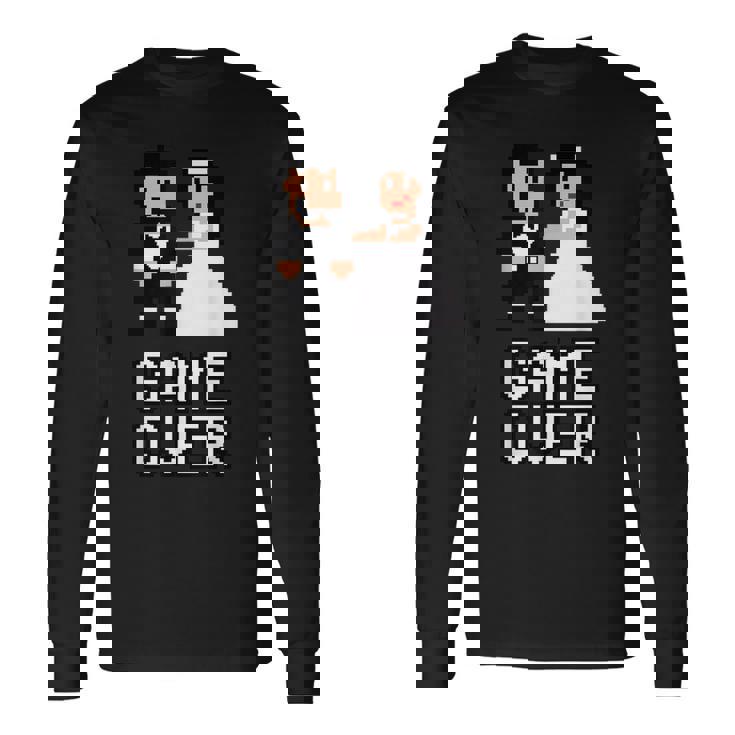 Nerd Addio Al Celibato Game Over Pixel Held Zocker Maglietta a maniche lunghe