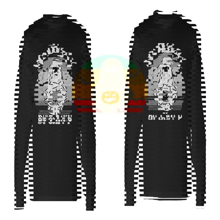 No Diggity Bout To Bag It Up Cute Ghost Halloween Long Sleeve T-Shirt