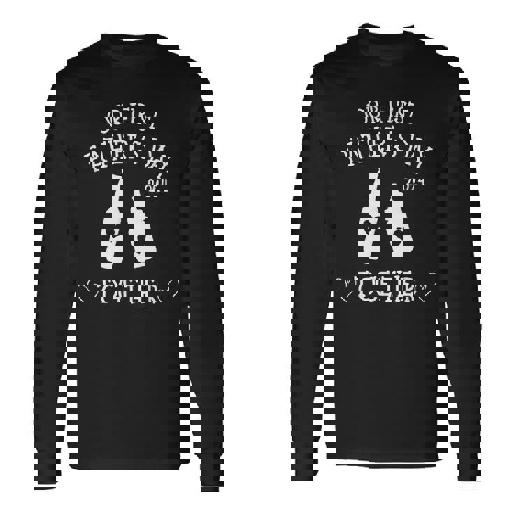 Notre Première Fête Des Pères 2024 Nouveau Père Bière Père Et Fils T-shirt à manches longues