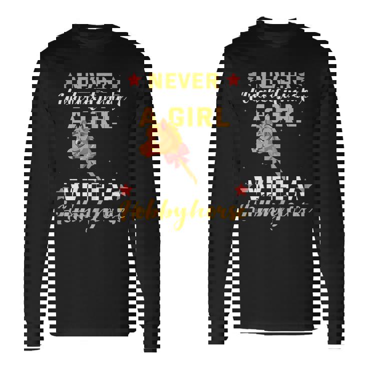 Nunca Subestimes A Una Chica Con Un Caballo De Afición Camiseta de manga larga
