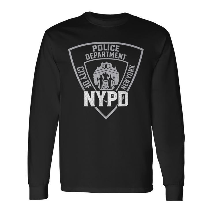 Nypd New York Police Department Us Blue-Lined Long Sleeve T-Shirt