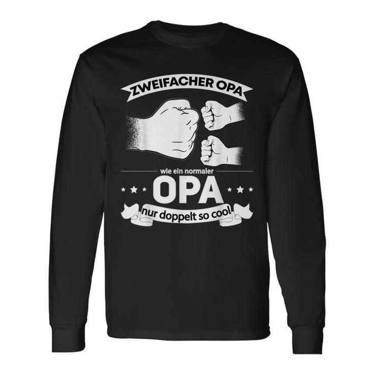 Opa Hoch 2 Grandchildren Grandchildren Grandpa Langarmshirts Geschenkideen