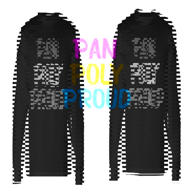 Pansexual Pan Poly Proud Polyamory Pride Regalo Maglietta a maniche lunghe Ideas de regalos