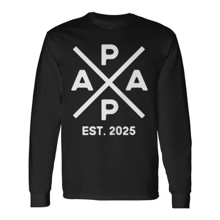 Papa Est 2025 Werdender Papa 25 Level Up Zum Papa 2025 Langarmshirts Geschenkideen