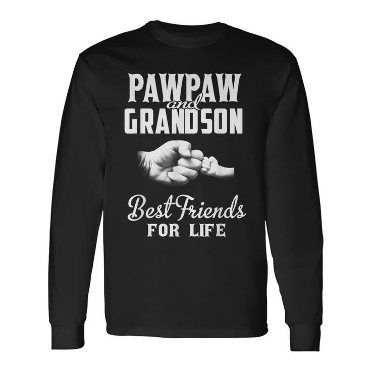 Pawpaw And Grandson Best Friends For Life Grandpa Men Long Sleeve T-Shirt