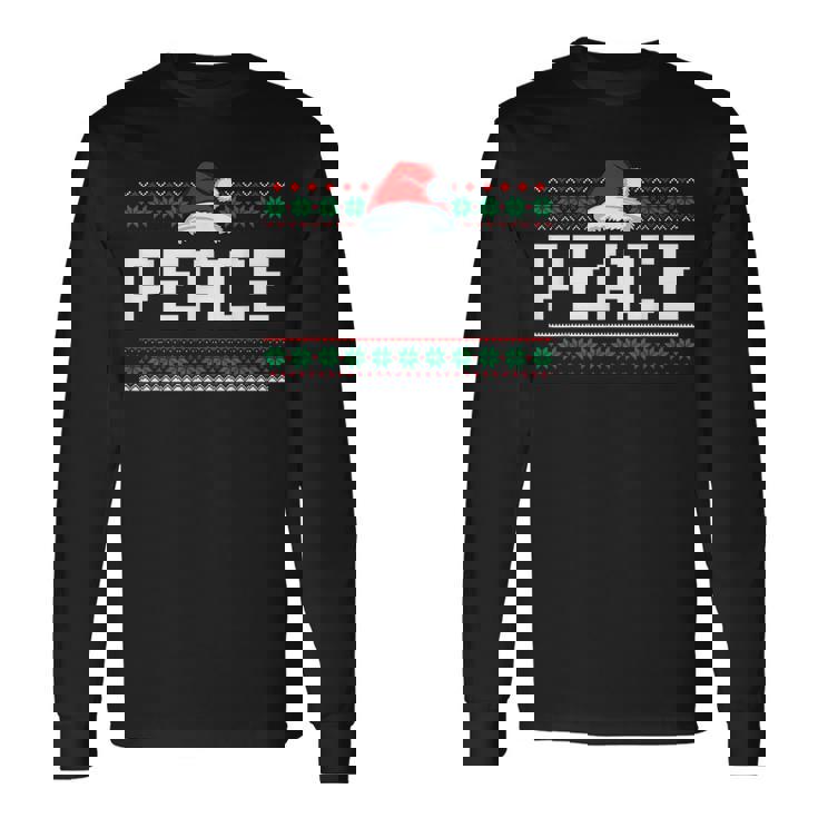 Peace I Come In Peace Couples Ugly Christmas Xmas Sweaters Long Sleeve T-Shirt