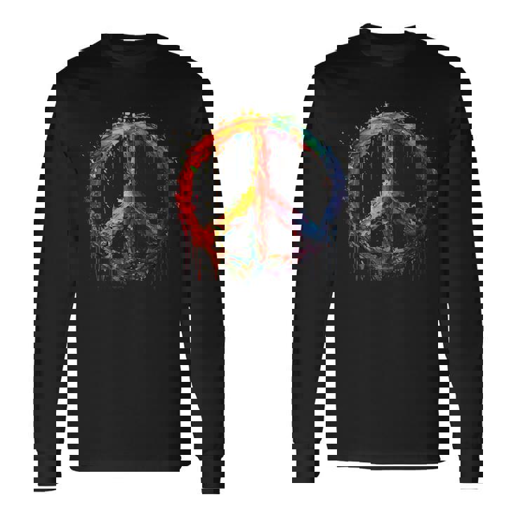 Peace Love Costume Hippie Symbole De Paix Années 60 Et 70 T-shirt à manches longues