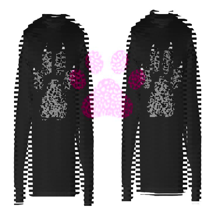 Leopard Pattern Heart Pink & Blue Cheetah Print Long Sleeve