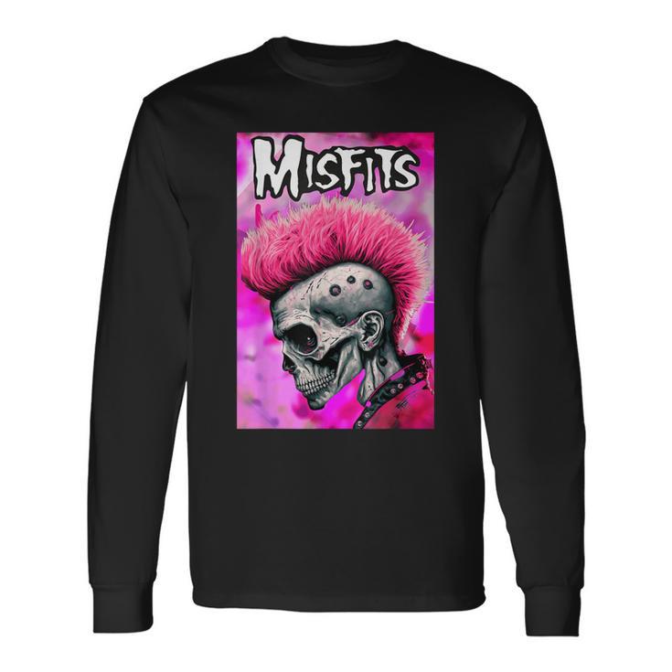 Pink Misfits Skull Fanart Langarmshirts Geschenkideen