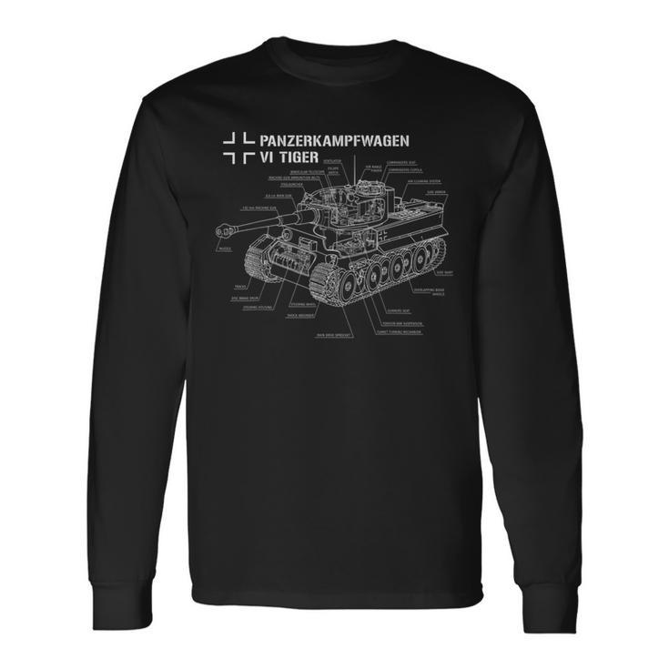 Plan Du Char Allemand Tigre I De La Seconde Guerre Mondiale T-shirt à manches longues