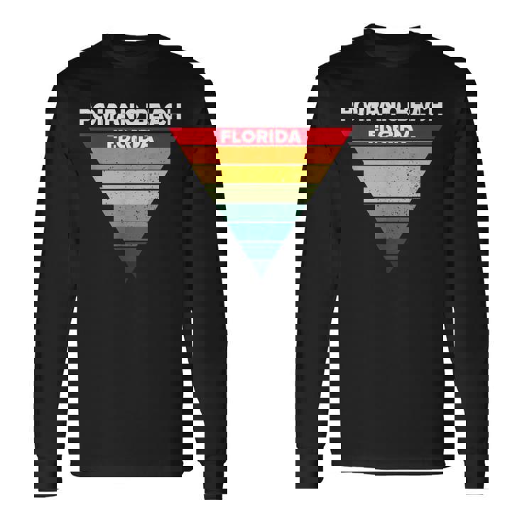 Pompano Beach Floridaille Natale De L'océan Atlantique État D'origine T-shirt à manches longues