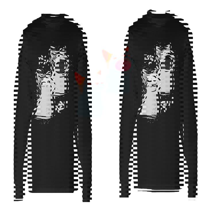 Popping Cat Meme Pop Cat Divertente Gatto Memes Maglietta a maniche lunghe